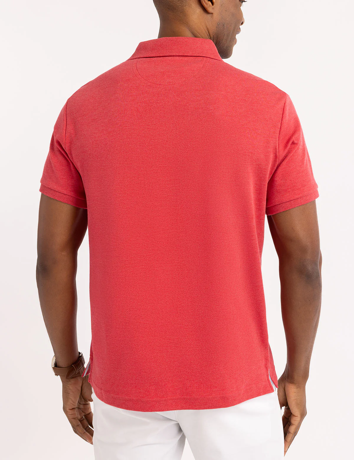 SOLID INTERLOCK POLO SHIRT WITH WOVEN TRIM - Image 6