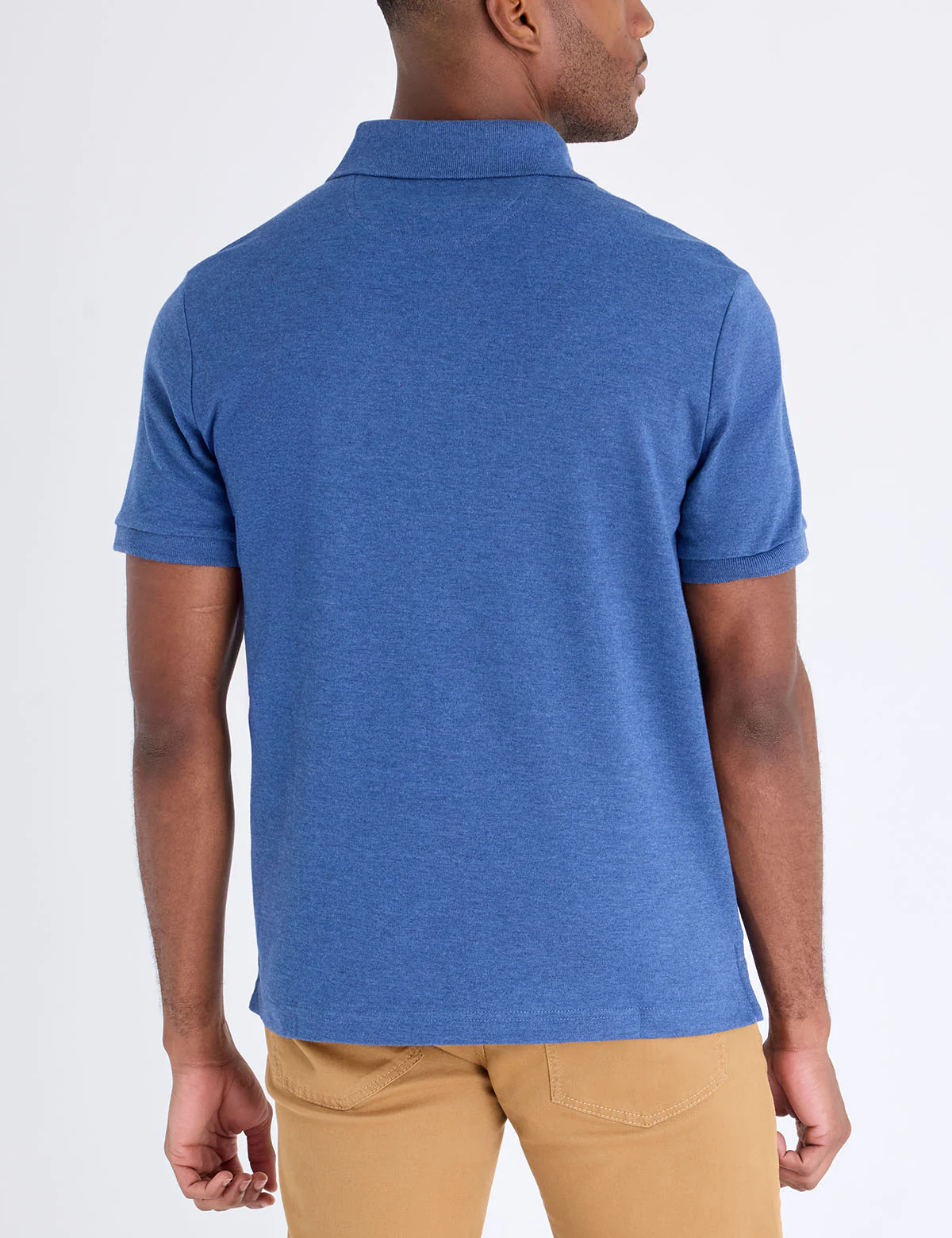 SOLID INTERLOCK POLO SHIRT WITH WOVEN TRIM - Image 4