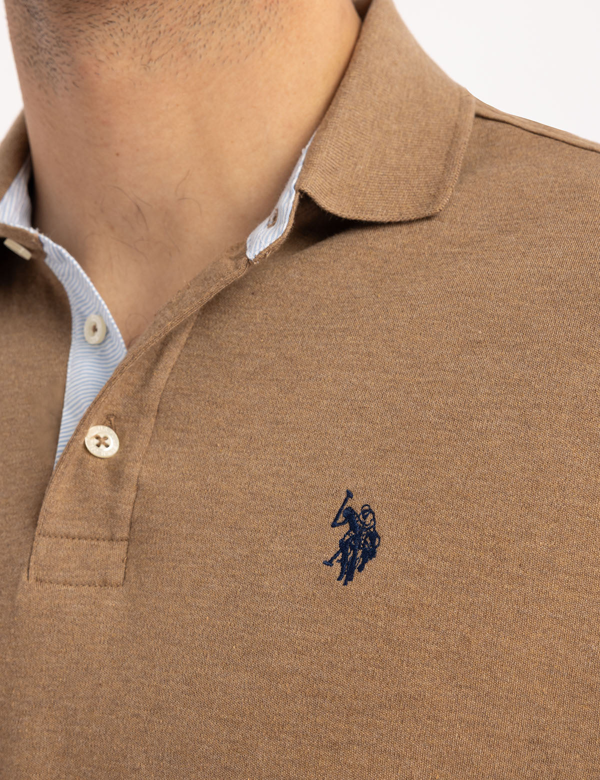 SOLID INTERLOCK POLO SHIRT WITH WOVEN TRIM - Image 7