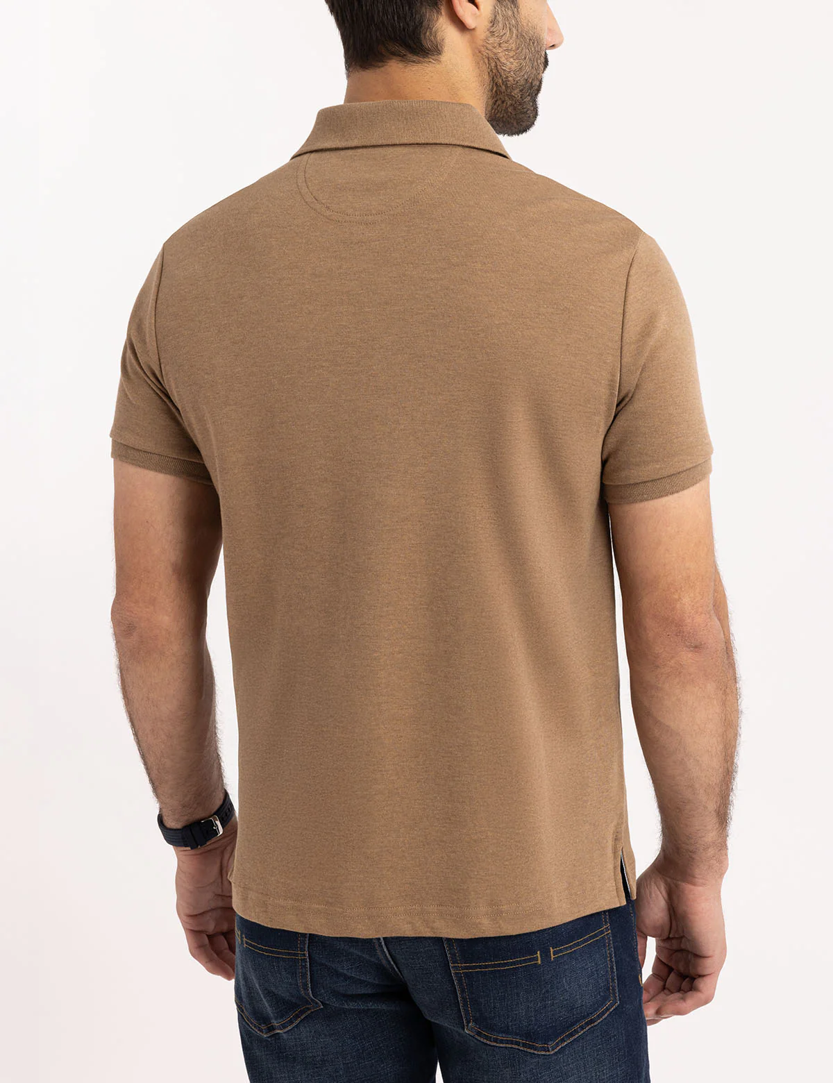 SOLID INTERLOCK POLO SHIRT WITH WOVEN TRIM - Image 8