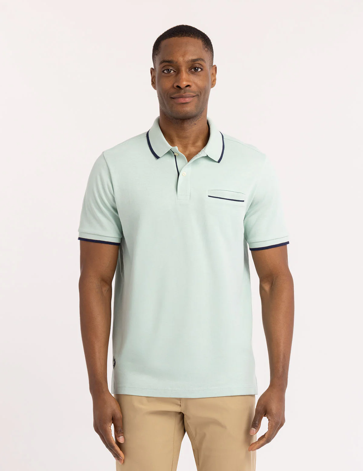 SOLID INTERLOCK POLO SHIRT WITH HIDDEN POCKET