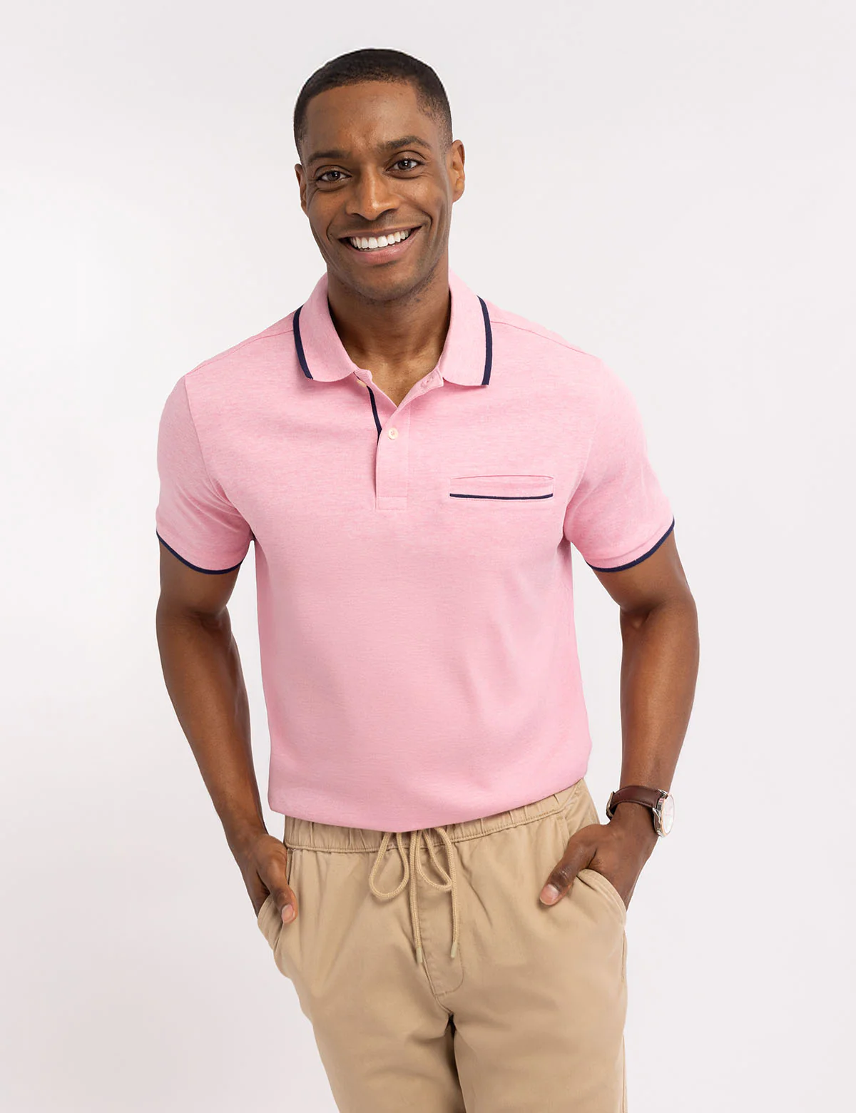 SOLID INTERLOCK POLO SHIRT WITH HIDDEN POCKET - Image 10