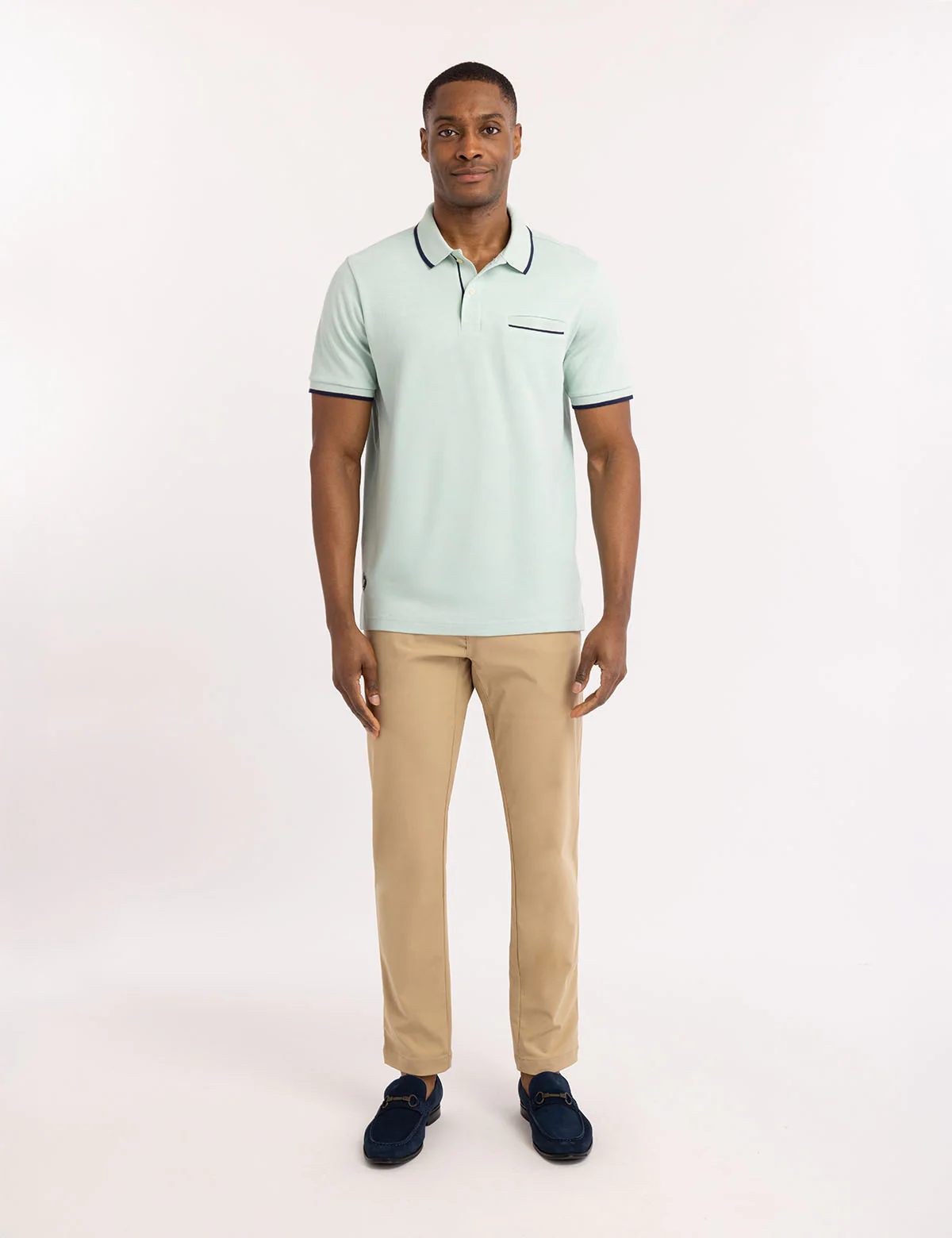 SOLID INTERLOCK POLO SHIRT WITH HIDDEN POCKET - Image 3