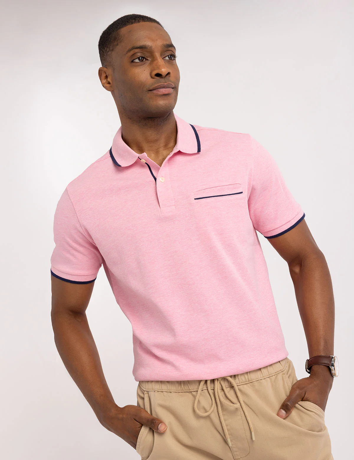 SOLID INTERLOCK POLO SHIRT WITH HIDDEN POCKET - Image 6
