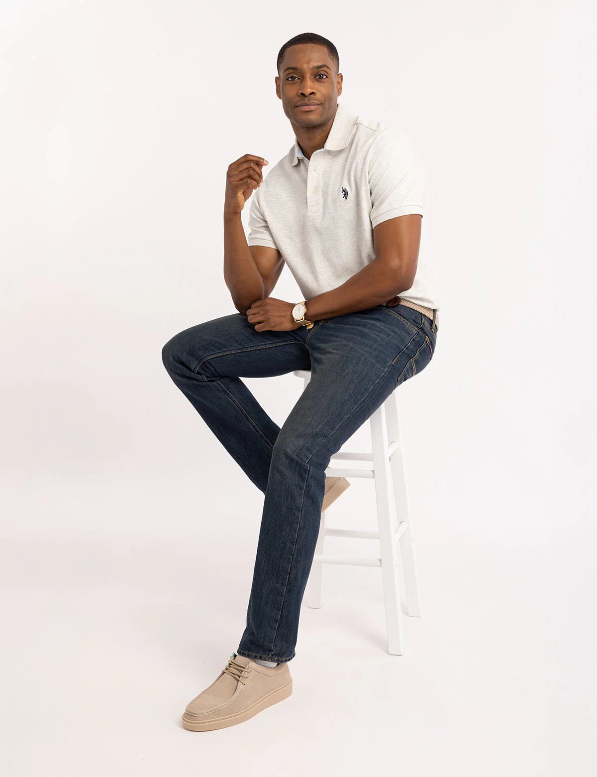 SOLID INTERLOCK POLO SHIRT WITH WOVEN TRIM - Image 17