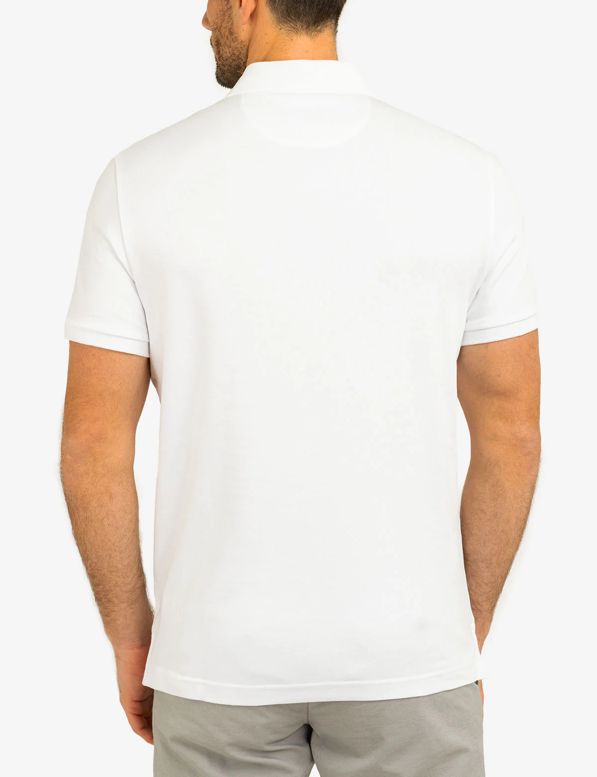 SOLID INTERLOCK POLO SHIRT WITH WOVEN TRIM - Image 4