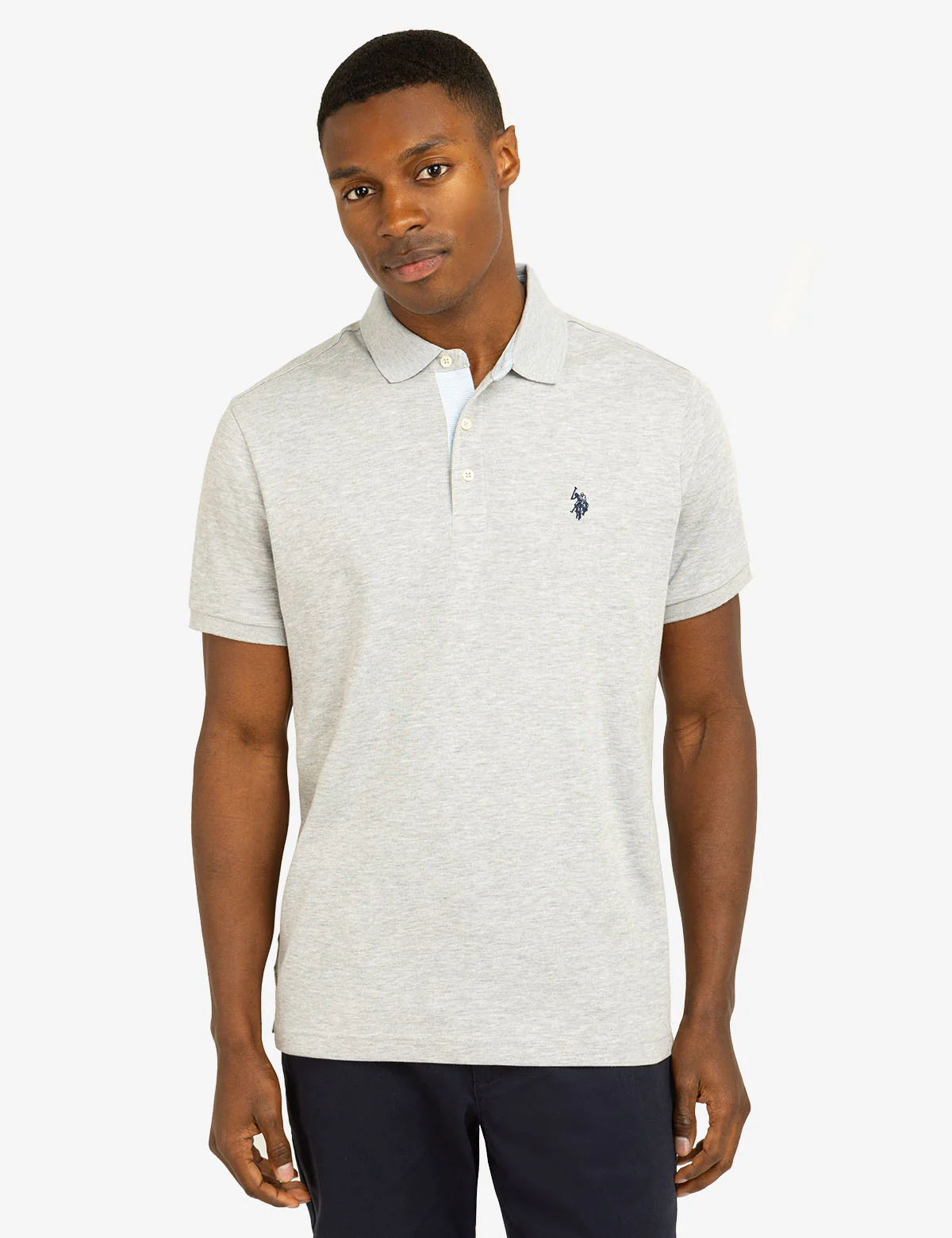 SOLID INTERLOCK POLO SHIRT WITH WOVEN TRIM - Image 5