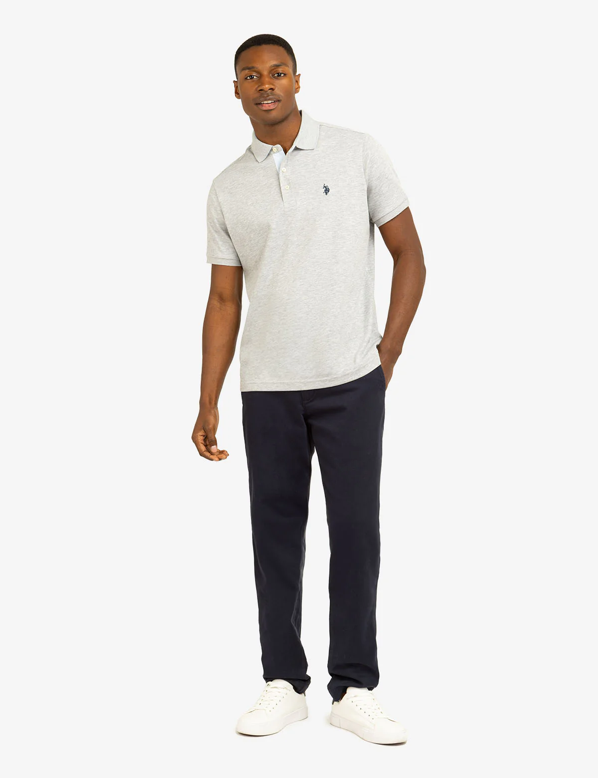 SOLID INTERLOCK POLO SHIRT WITH WOVEN TRIM - Image 6