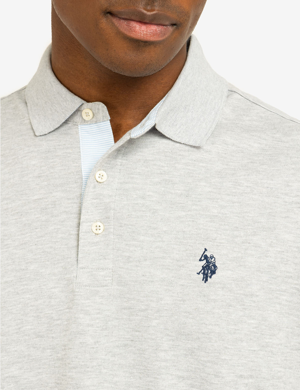 SOLID INTERLOCK POLO SHIRT WITH WOVEN TRIM - Image 7