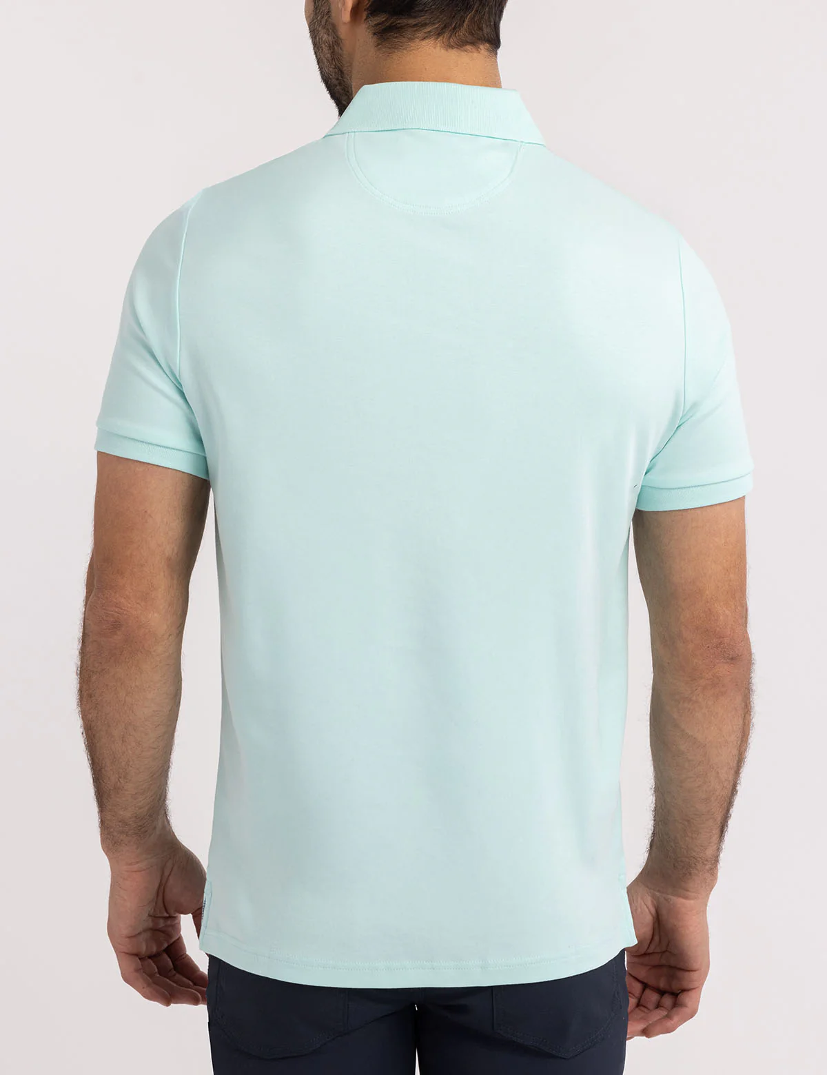 SOLID INTERLOCK POLO SHIRT WITH WOVEN TRIM - Image 13