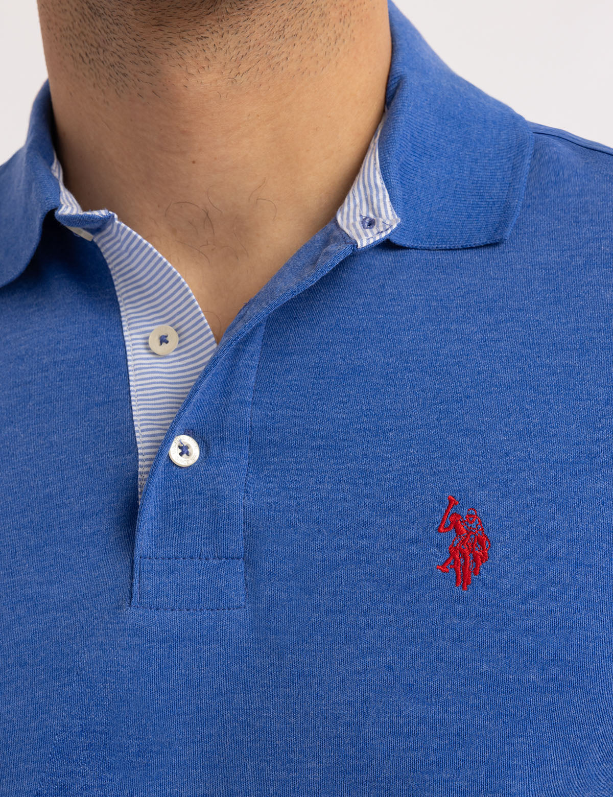 SOLID INTERLOCK POLO SHIRT WITH WOVEN TRIM - Image 2