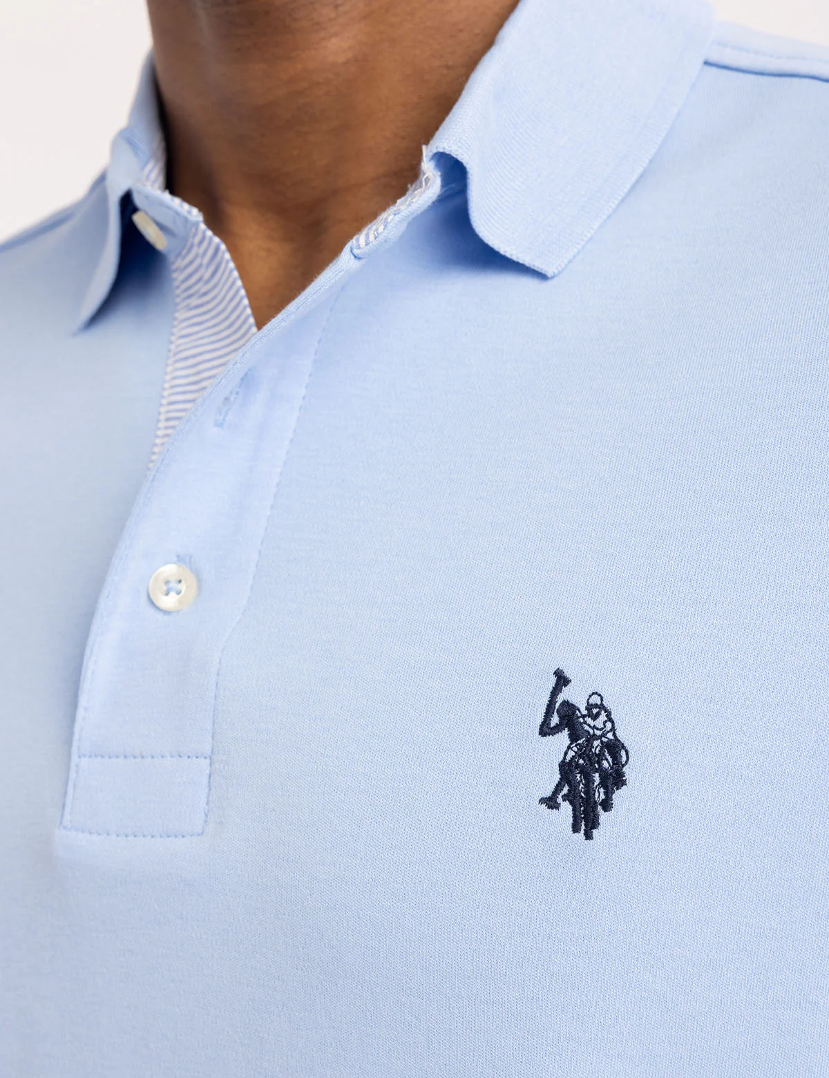 SOLID INTERLOCK POLO SHIRT WITH WOVEN TRIM - Image 7