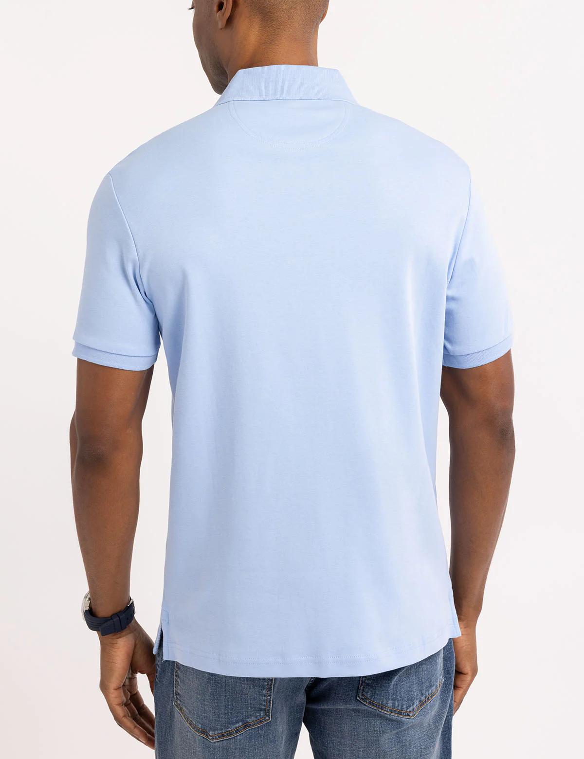 SOLID INTERLOCK POLO SHIRT WITH WOVEN TRIM - Image 8
