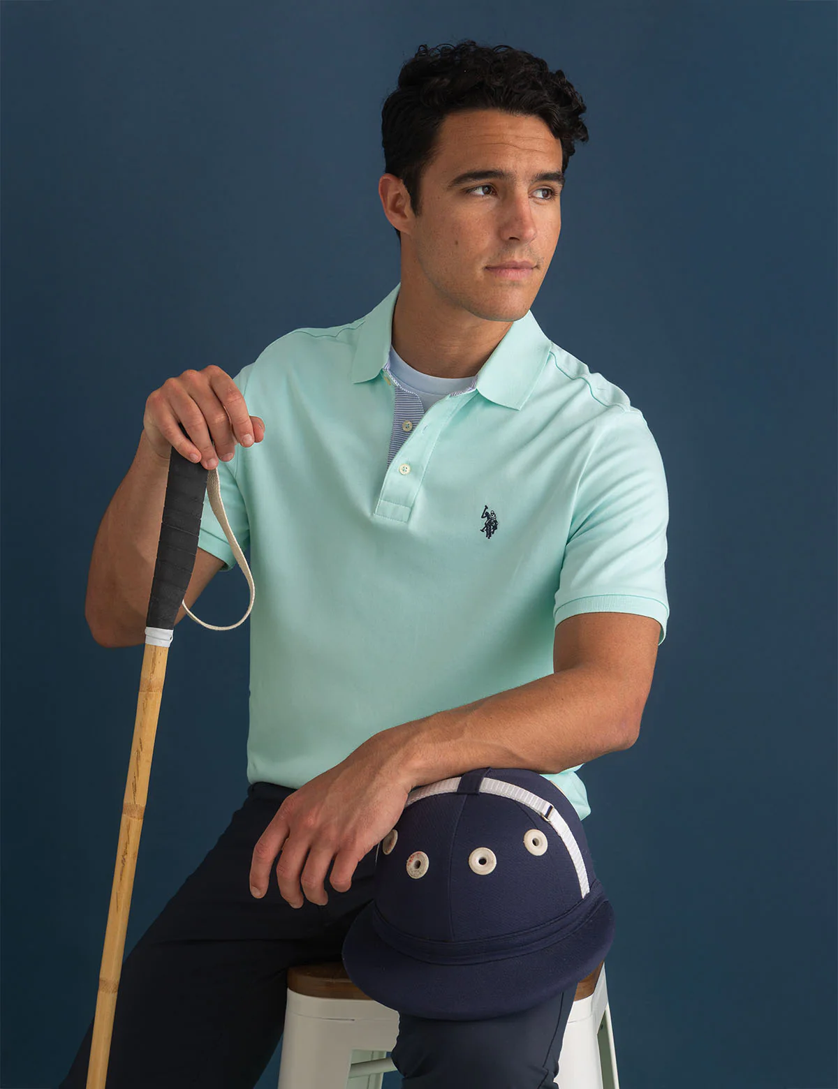 SOLID INTERLOCK POLO SHIRT WITH WOVEN TRIM - Image 9