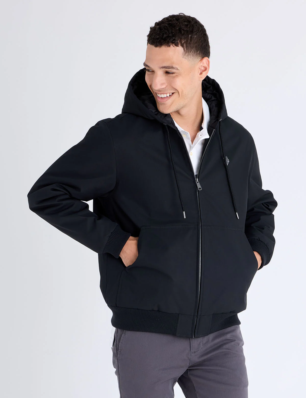 SOLID MIDWEIGHT HOODED JACKET - Image 12