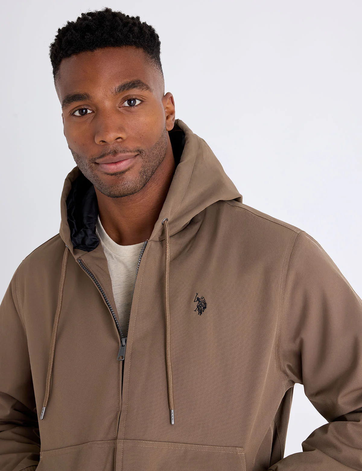 SOLID MIDWEIGHT HOODED JACKET - Image 2