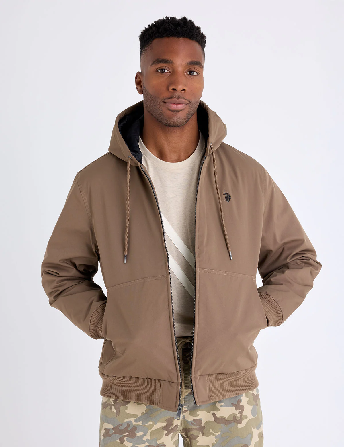 SOLID MIDWEIGHT HOODED JACKET - Image 3