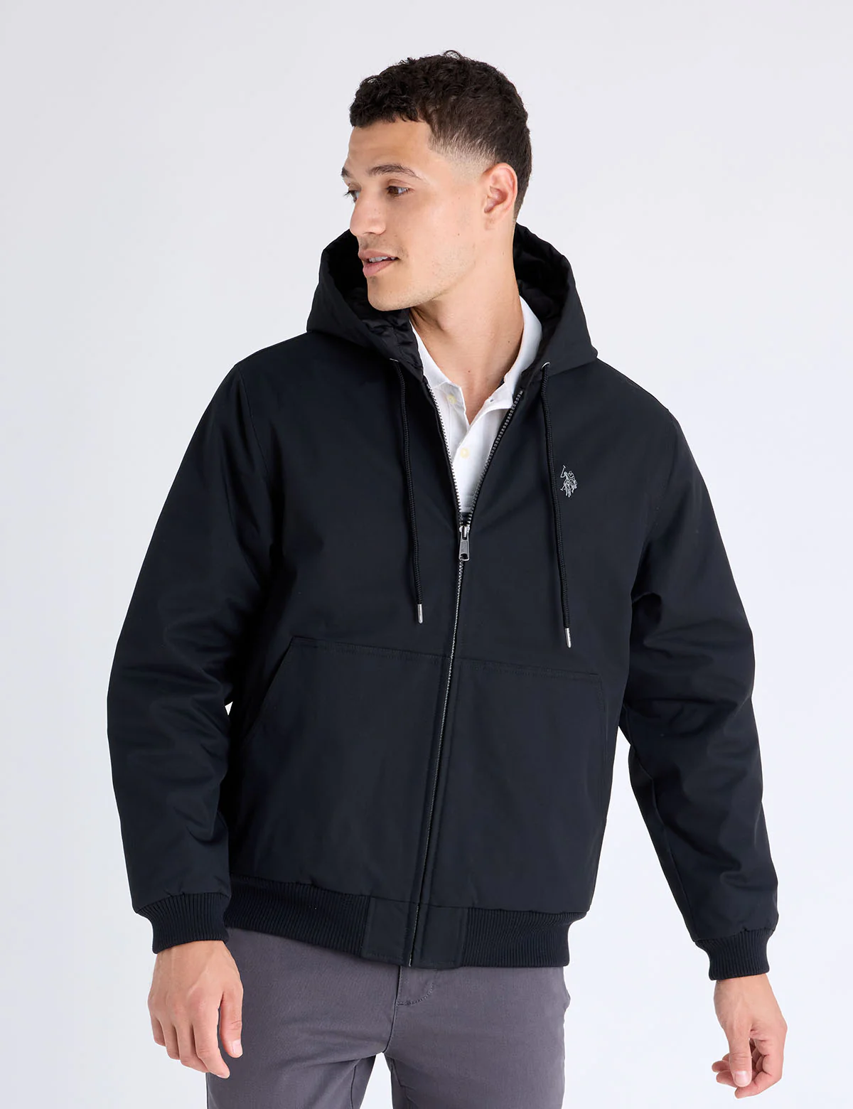 SOLID MIDWEIGHT HOODED JACKET - Image 7