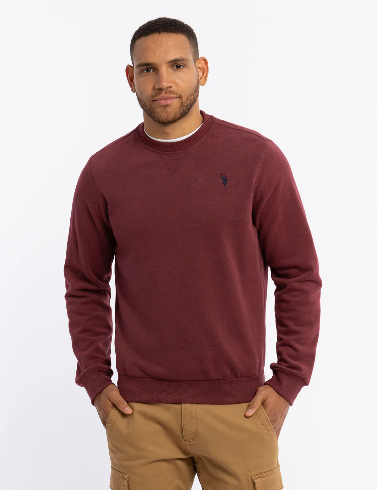 SOLID PEACHED FLEECE CREW NECK PULLOVER - Image 10