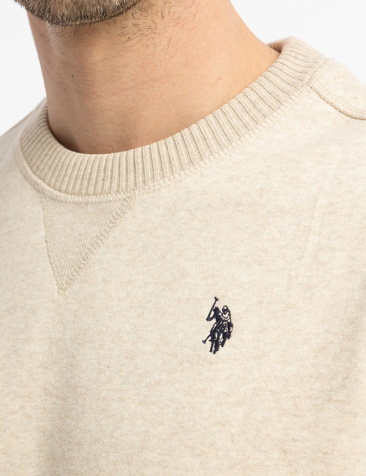 SOLID PEACHED FLEECE CREW NECK PULLOVER - Image 2