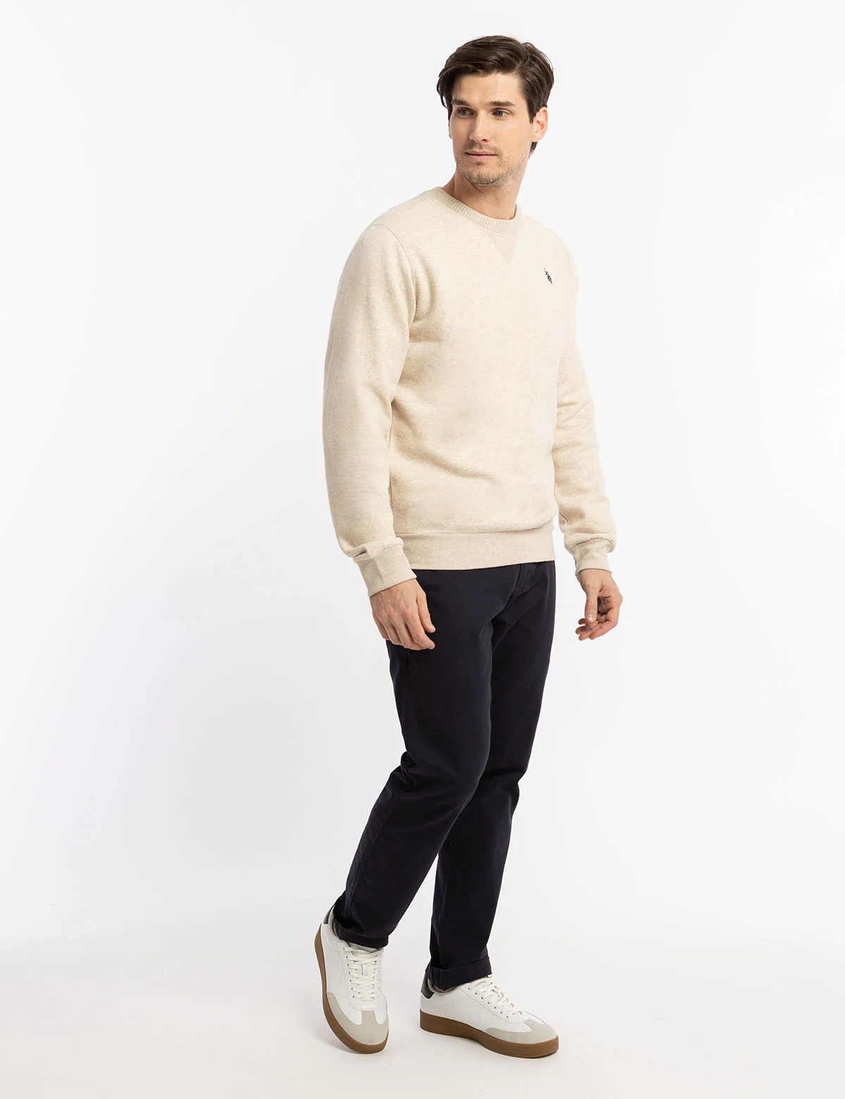 SOLID PEACHED FLEECE CREW NECK PULLOVER - Image 3