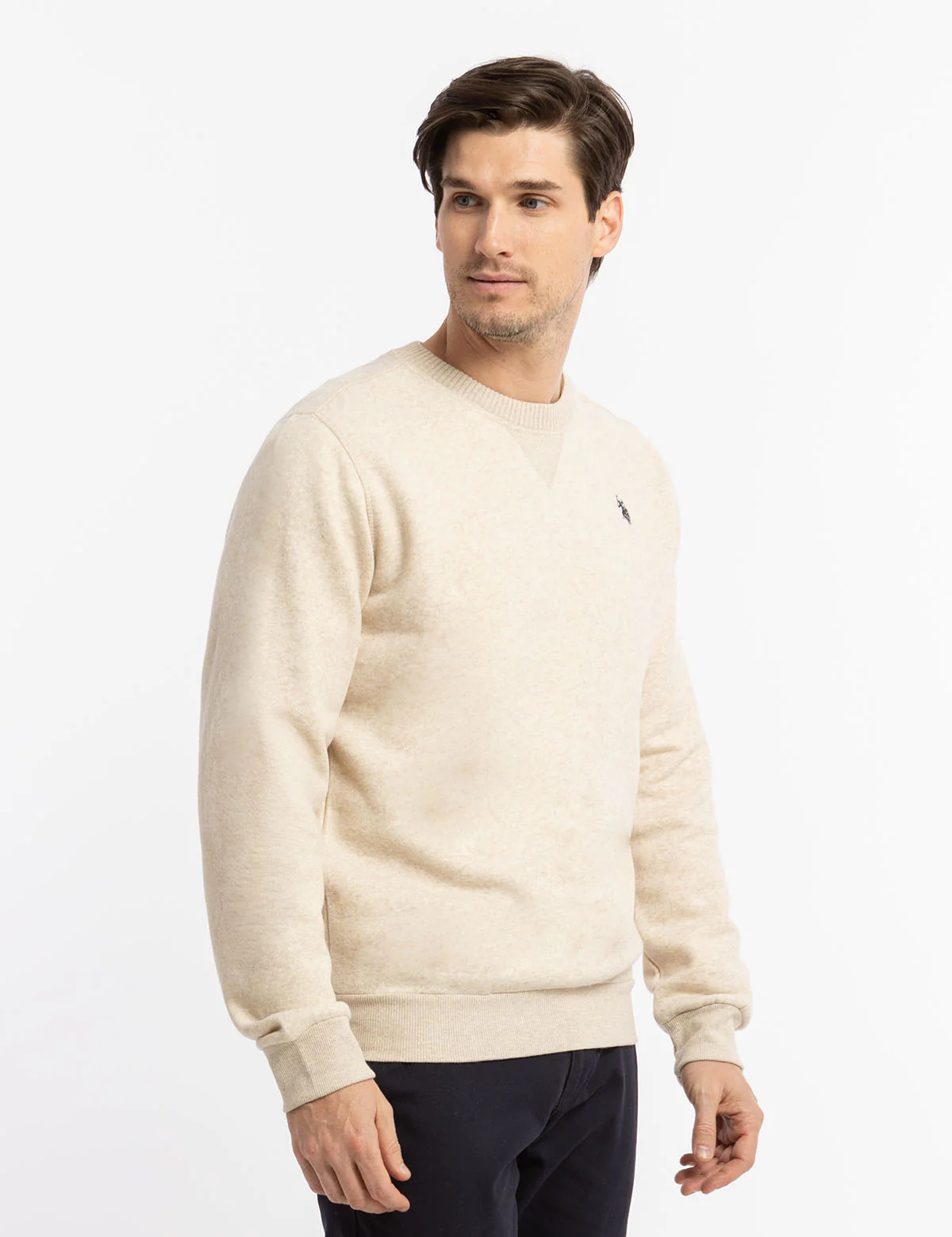 SOLID PEACHED FLEECE CREW NECK PULLOVER - Image 4