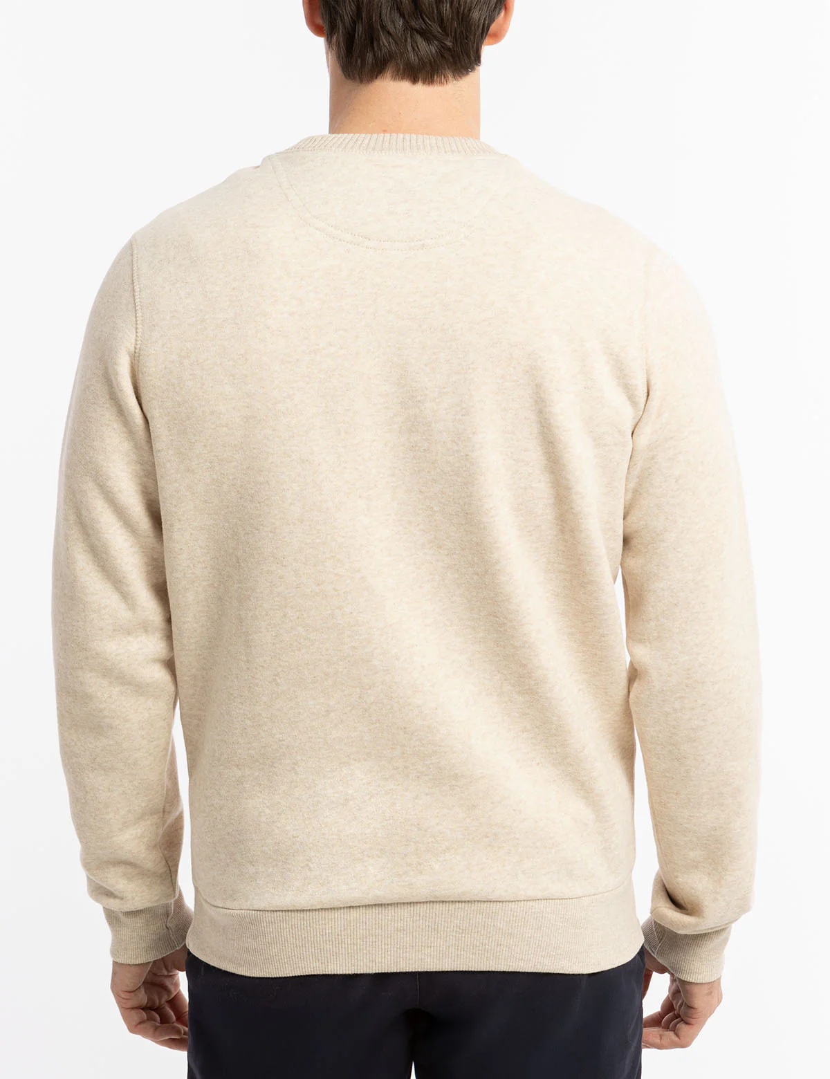 SOLID PEACHED FLEECE CREW NECK PULLOVER - Image 5