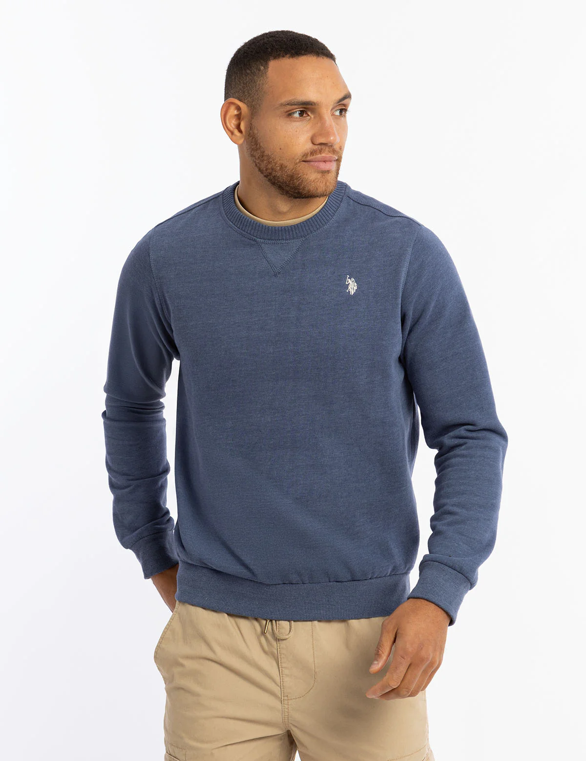 SOLID PEACHED FLEECE CREW NECK PULLOVER - Image 6