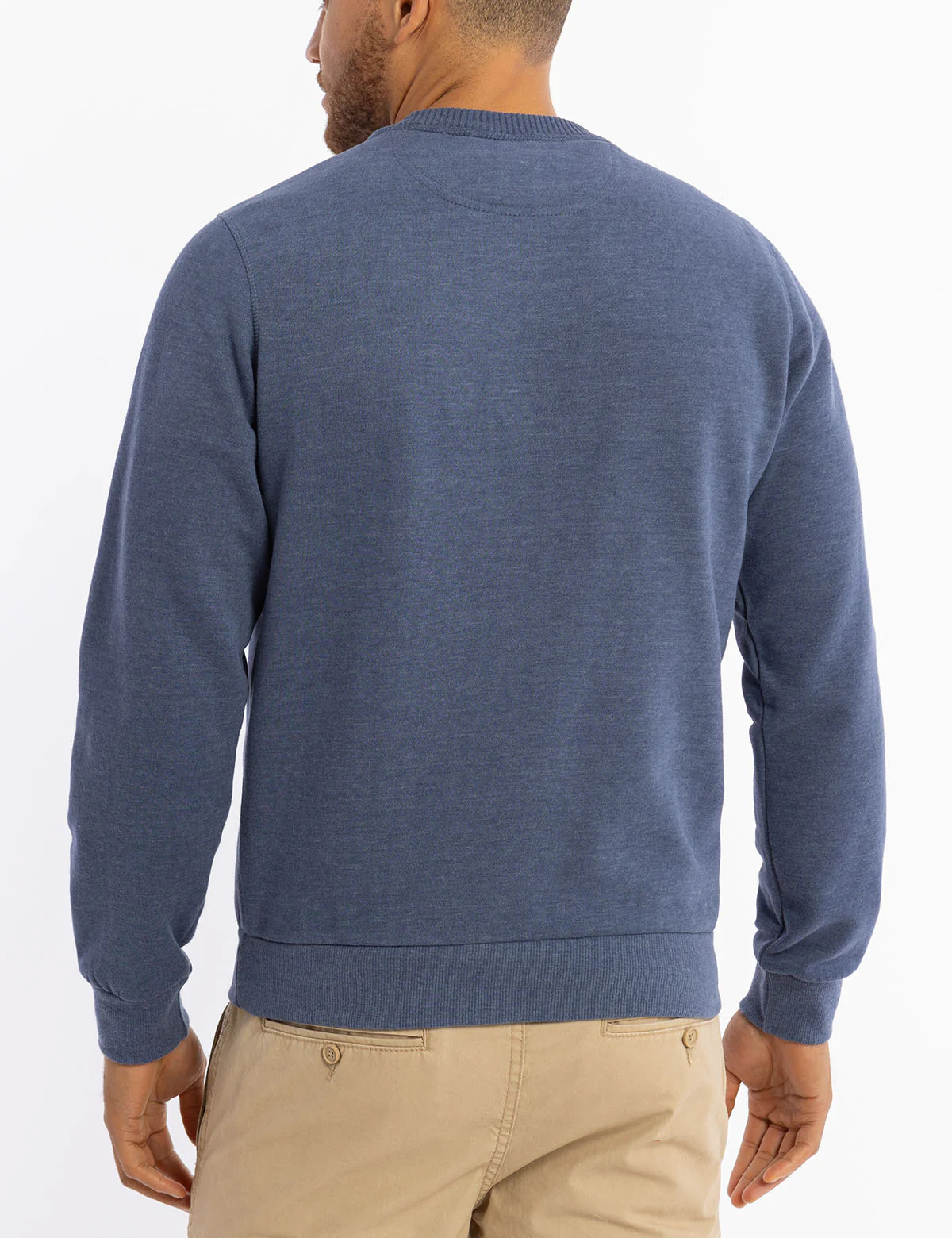 SOLID PEACHED FLEECE CREW NECK PULLOVER - Image 9