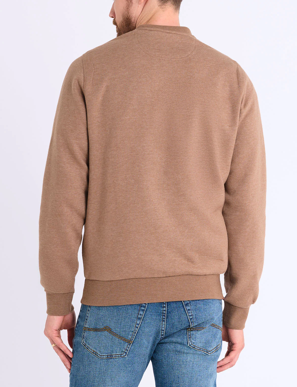 SOLID PEACHED FLEECE CREW NECK PULLOVER - Image 10
