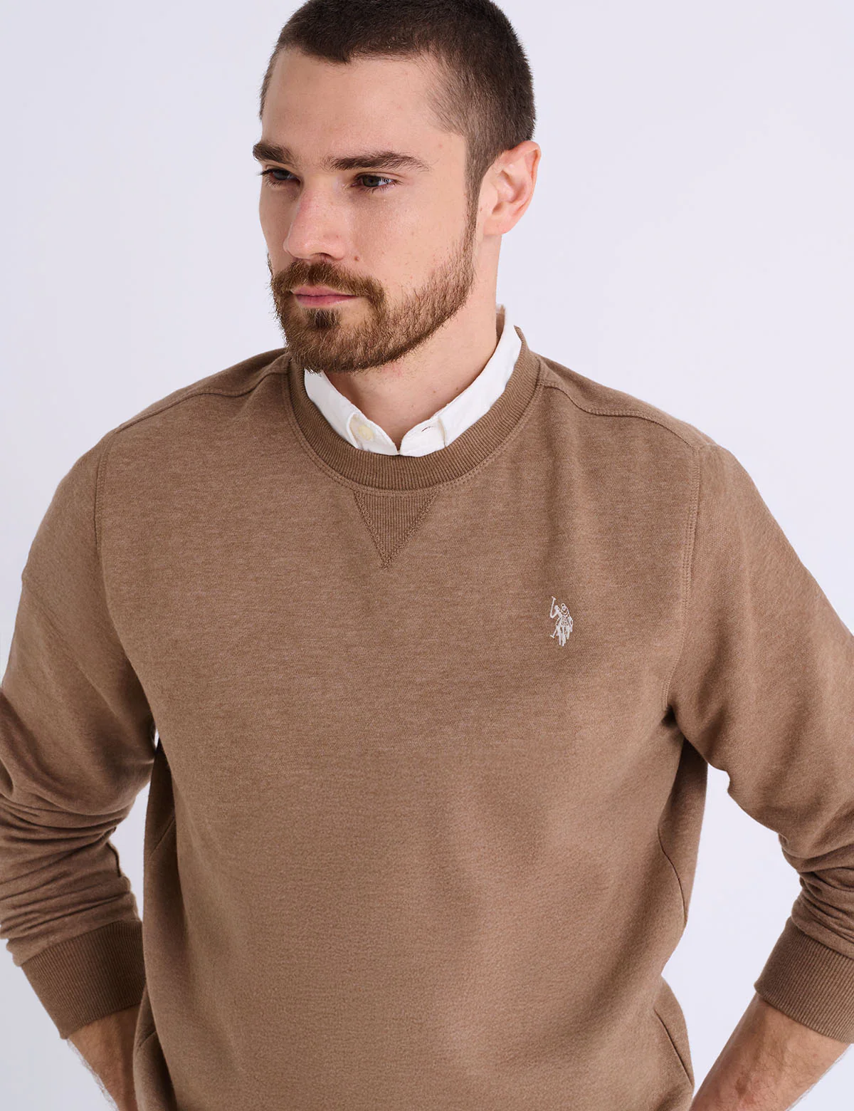 SOLID PEACHED FLEECE CREW NECK PULLOVER - Image 11