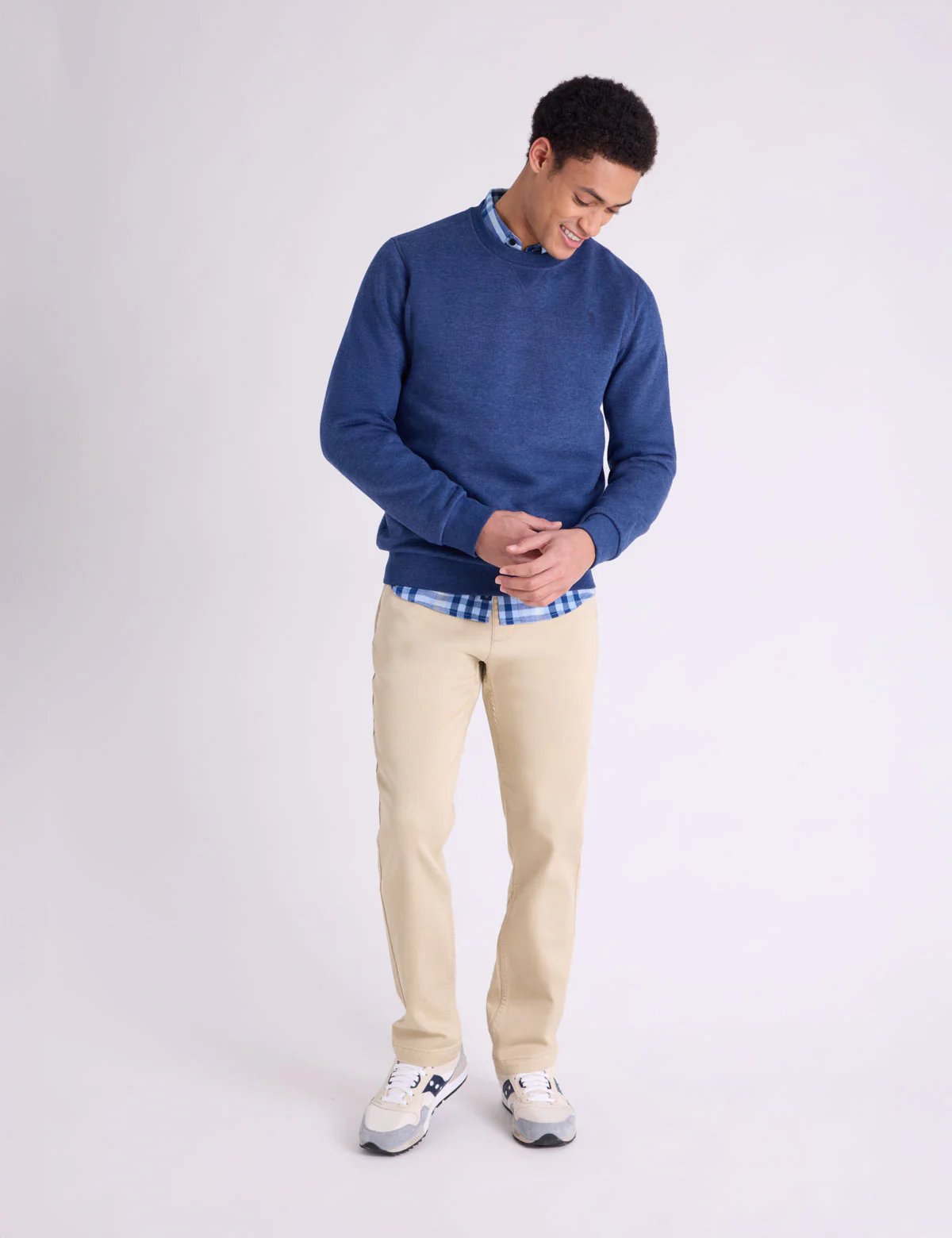 SOLID PEACHED FLEECE CREW NECK PULLOVER - Image 5