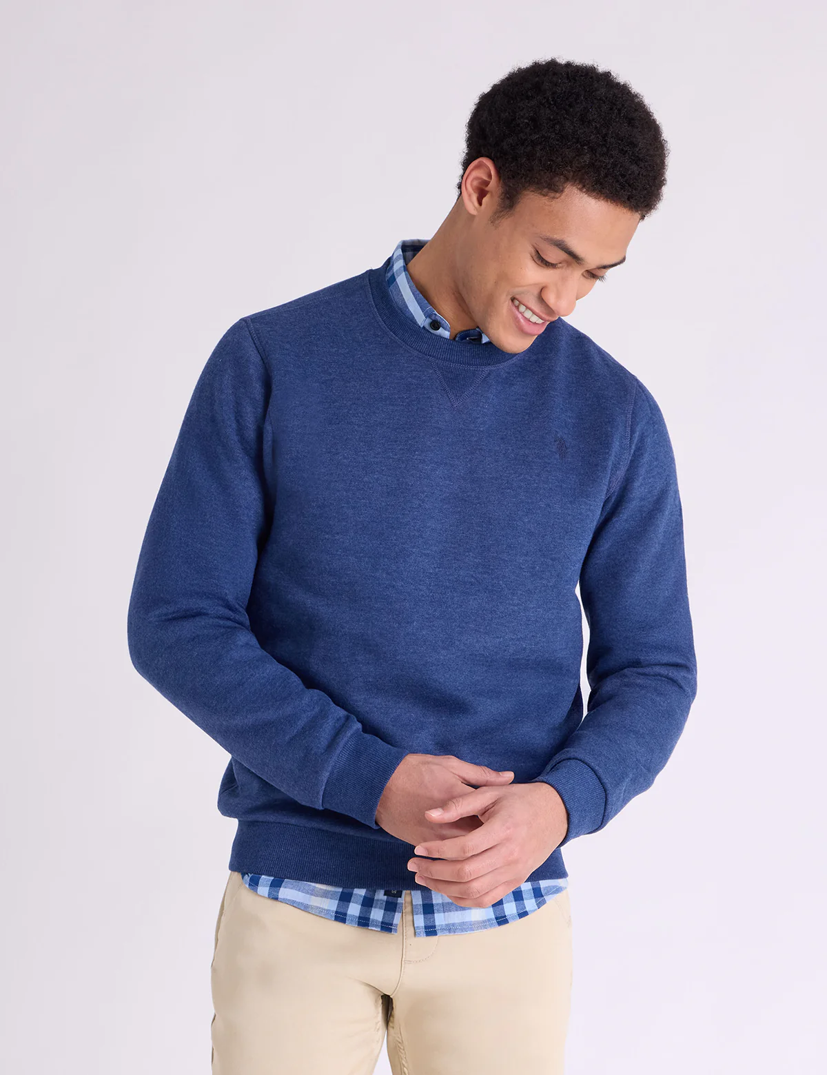 SOLID PEACHED FLEECE CREW NECK PULLOVER - Image 6