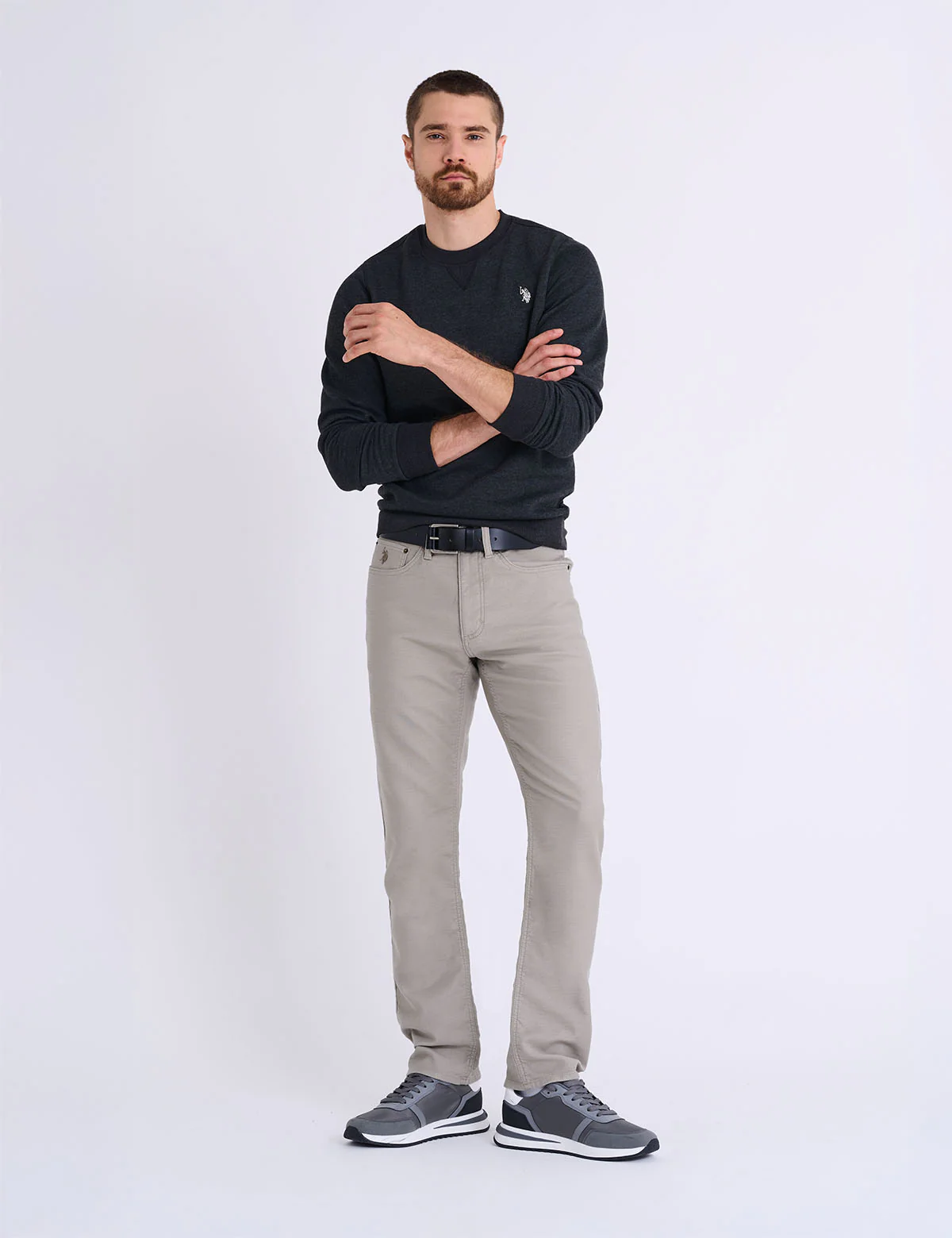 SOLID PEACHED FLEECE CREW NECK PULLOVER - Image 3