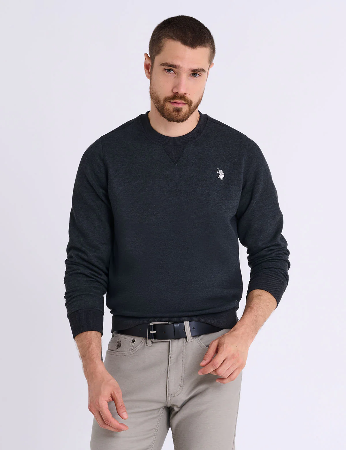 SOLID PEACHED FLEECE CREW NECK PULLOVER - Image 4