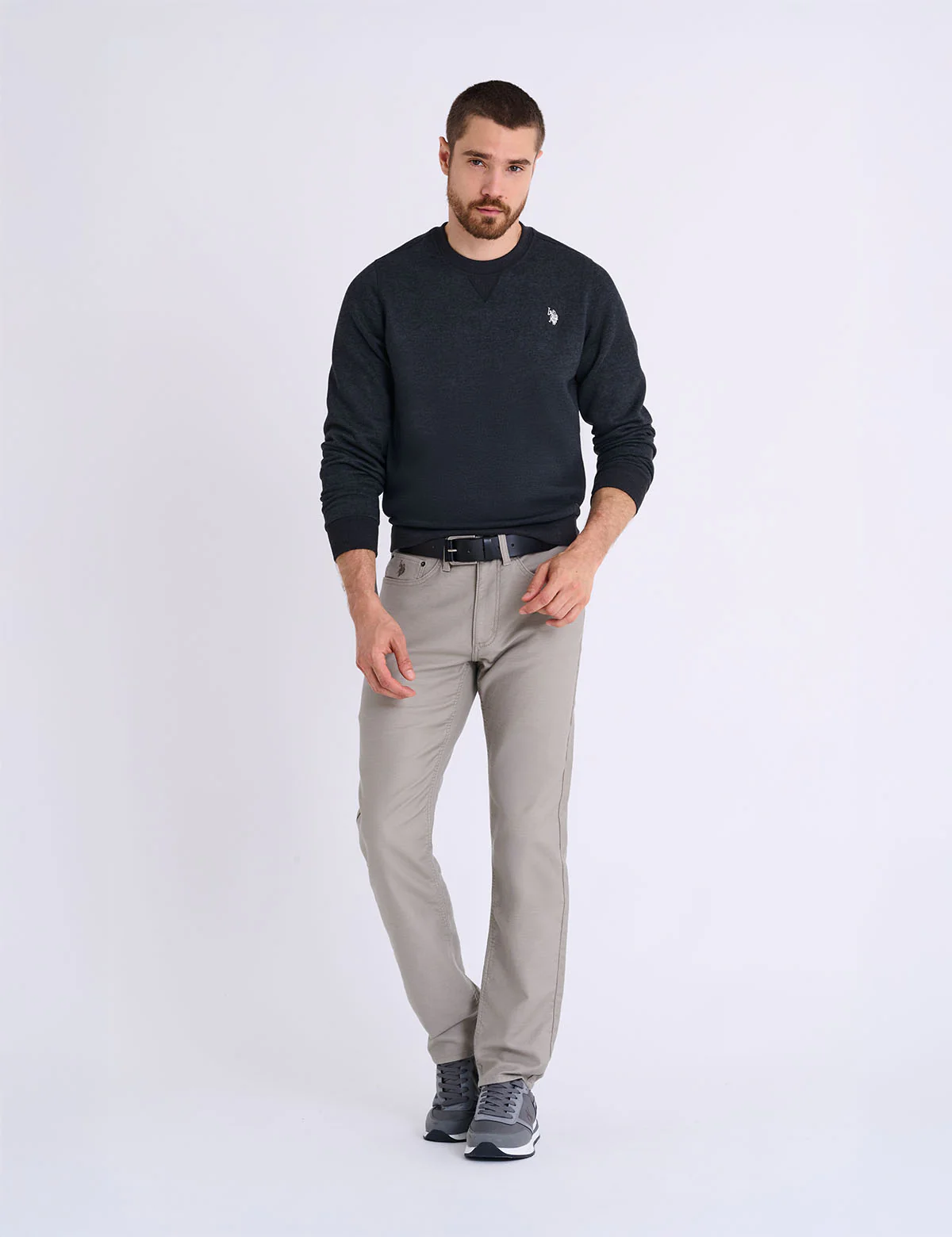 SOLID PEACHED FLEECE CREW NECK PULLOVER - Image 5