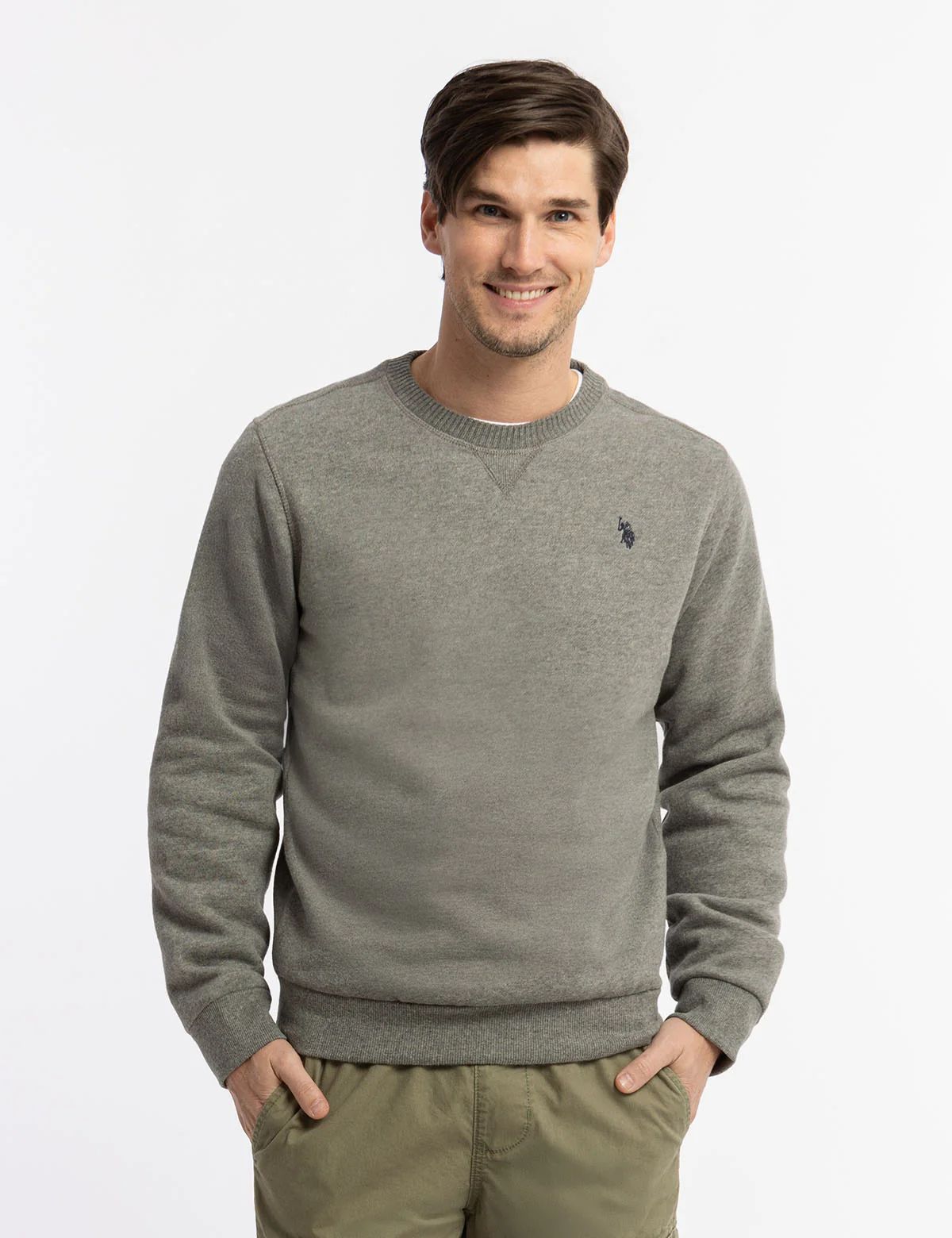 SOLID PEACHED FLEECE CREW NECK PULLOVER - Image 7