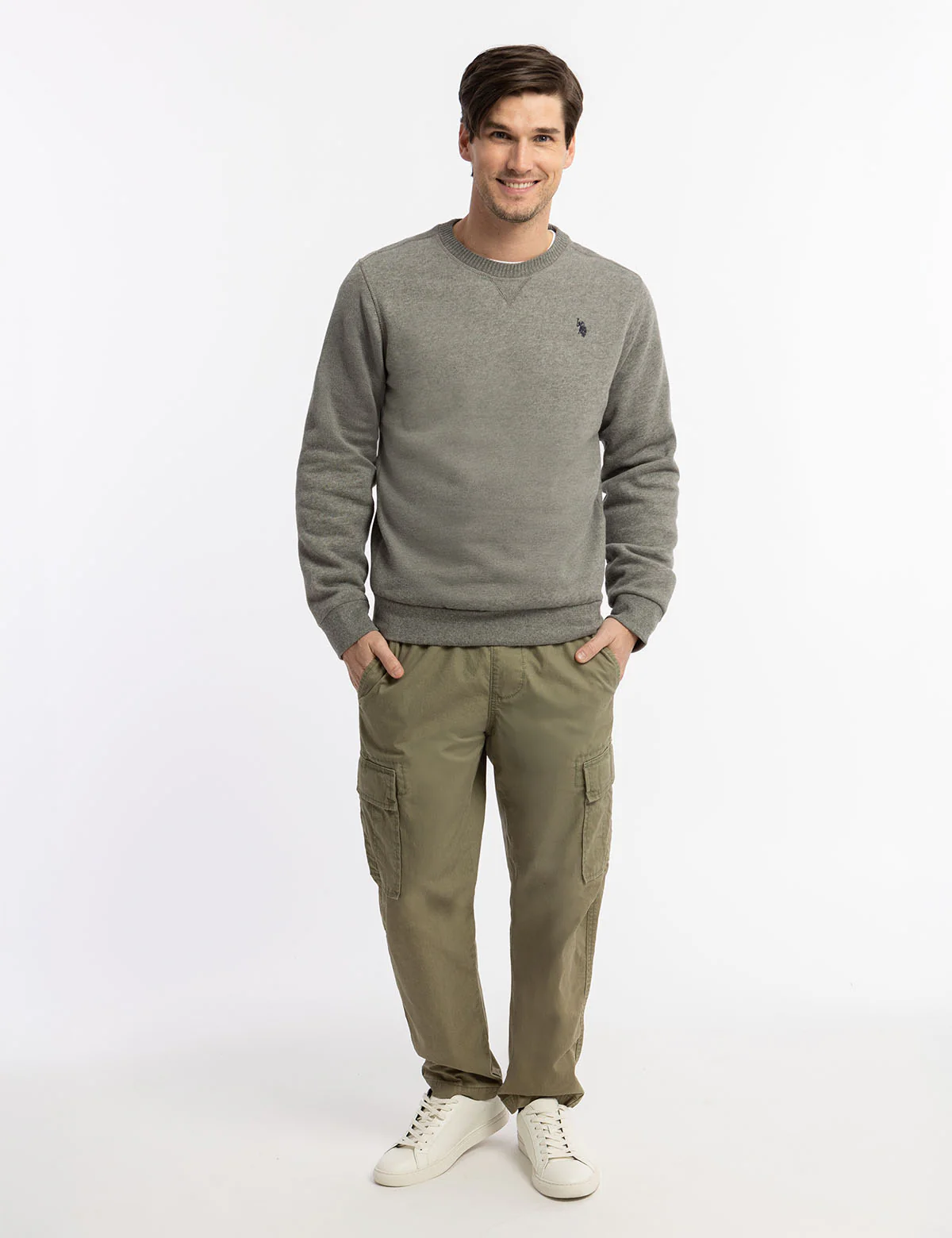 SOLID PEACHED FLEECE CREW NECK PULLOVER - Image 8