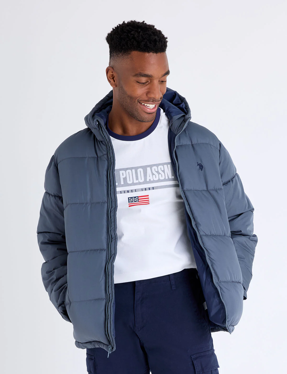 SOLID QUILTED CHANNEL PUFFER JACKET - Image 3