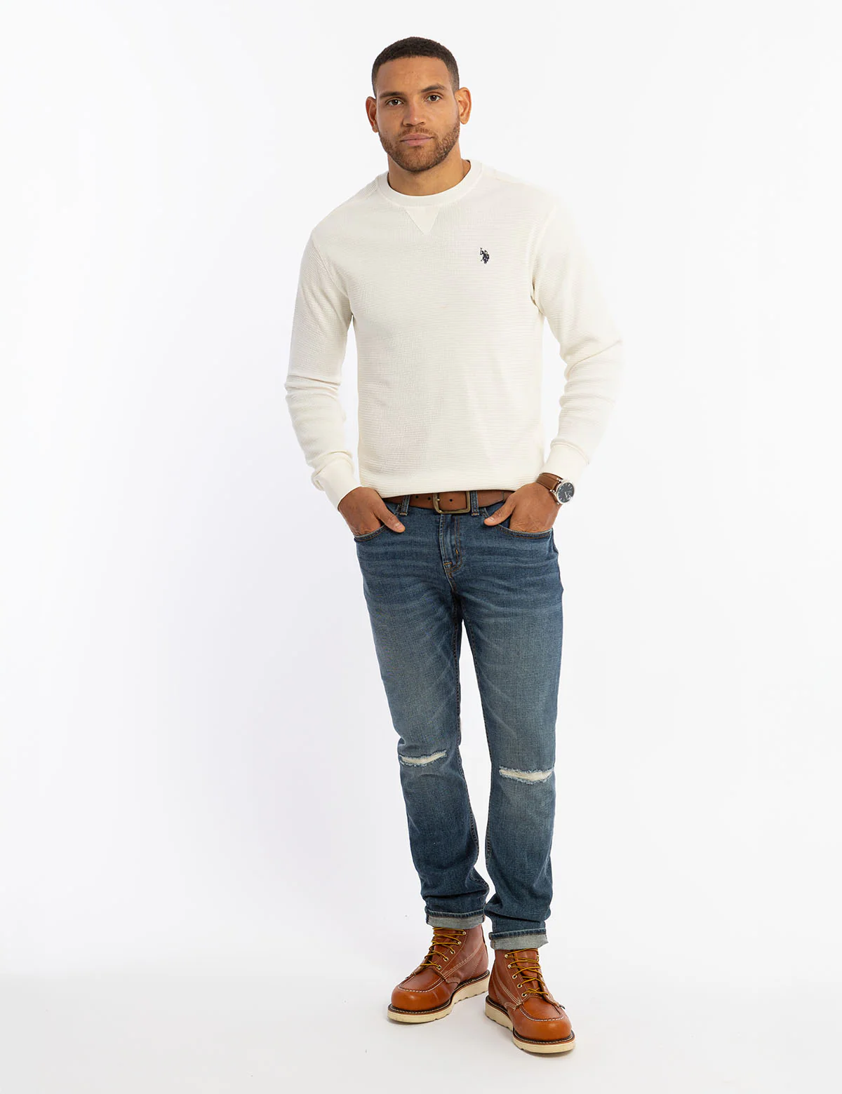 SOLID RIB KNIT CREW NECK PULLOVER - Image 6
