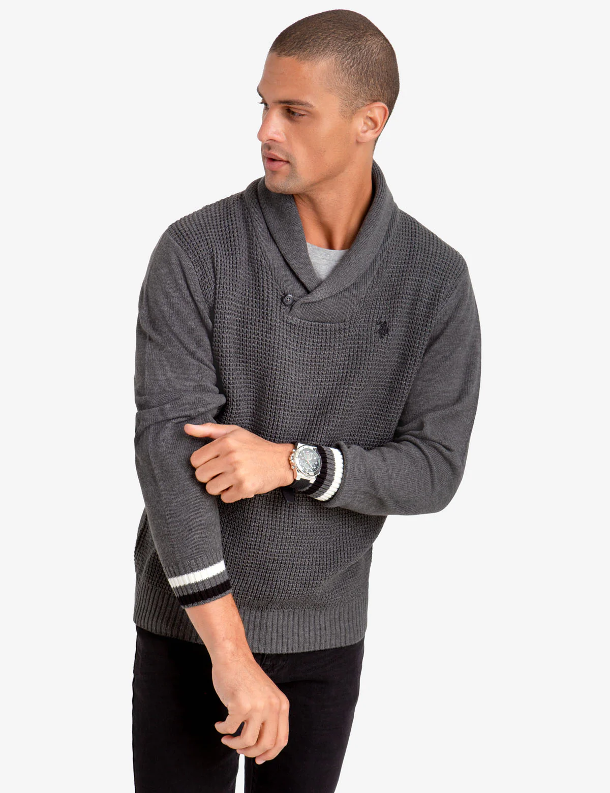 SOLID SHAWL COLLAR SWEATER - Image 6