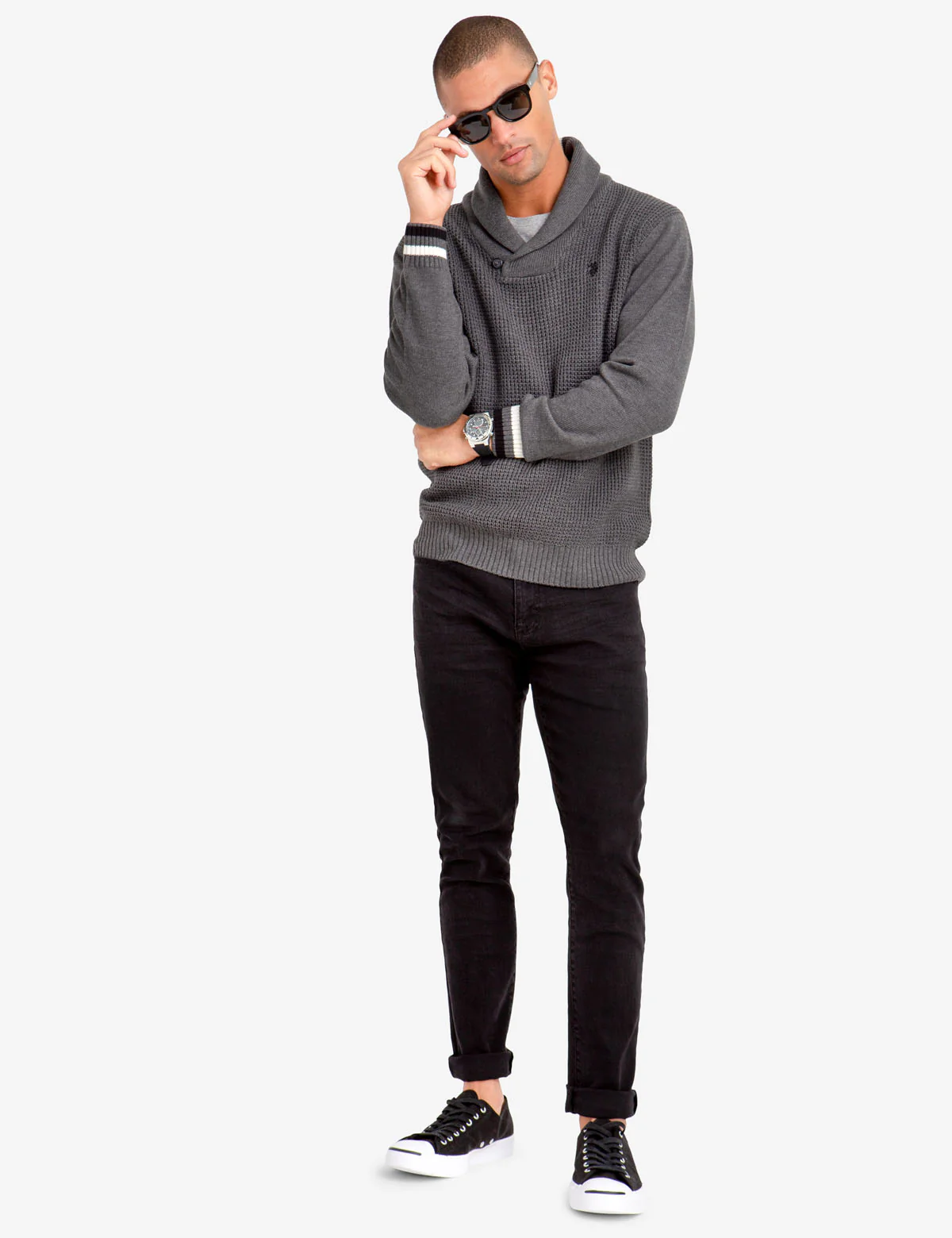 SOLID SHAWL COLLAR SWEATER - Image 7