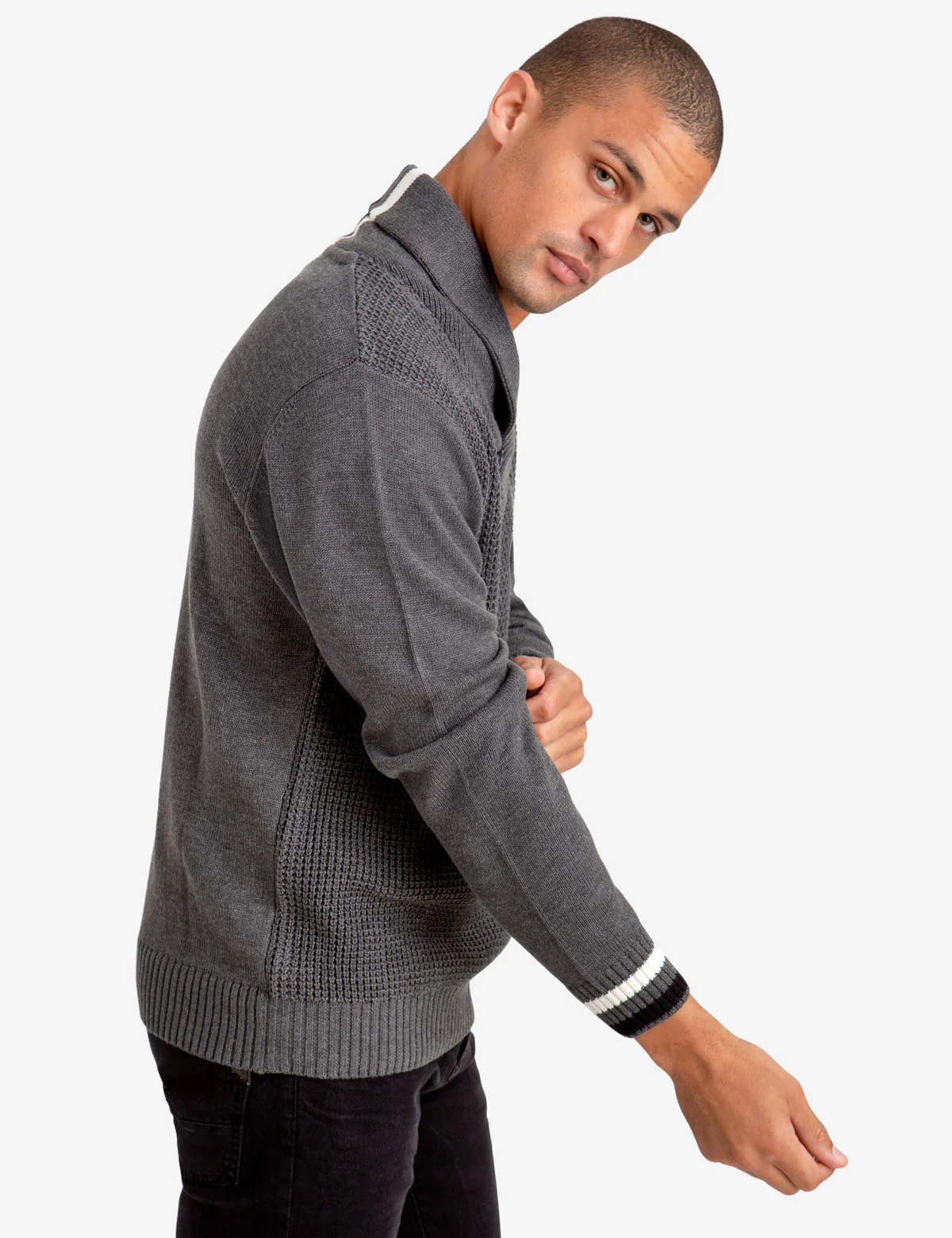 SOLID SHAWL COLLAR SWEATER - Image 8
