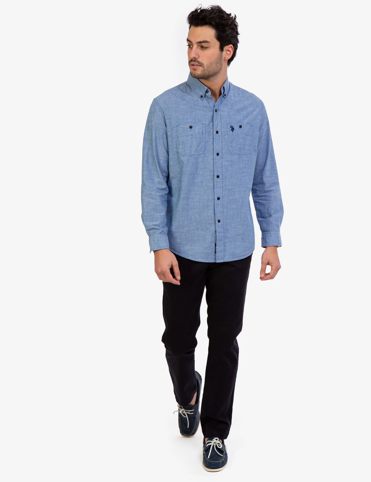 SOLID SLUB CANVAS LONG SLEEVE SHIRT - Image 2