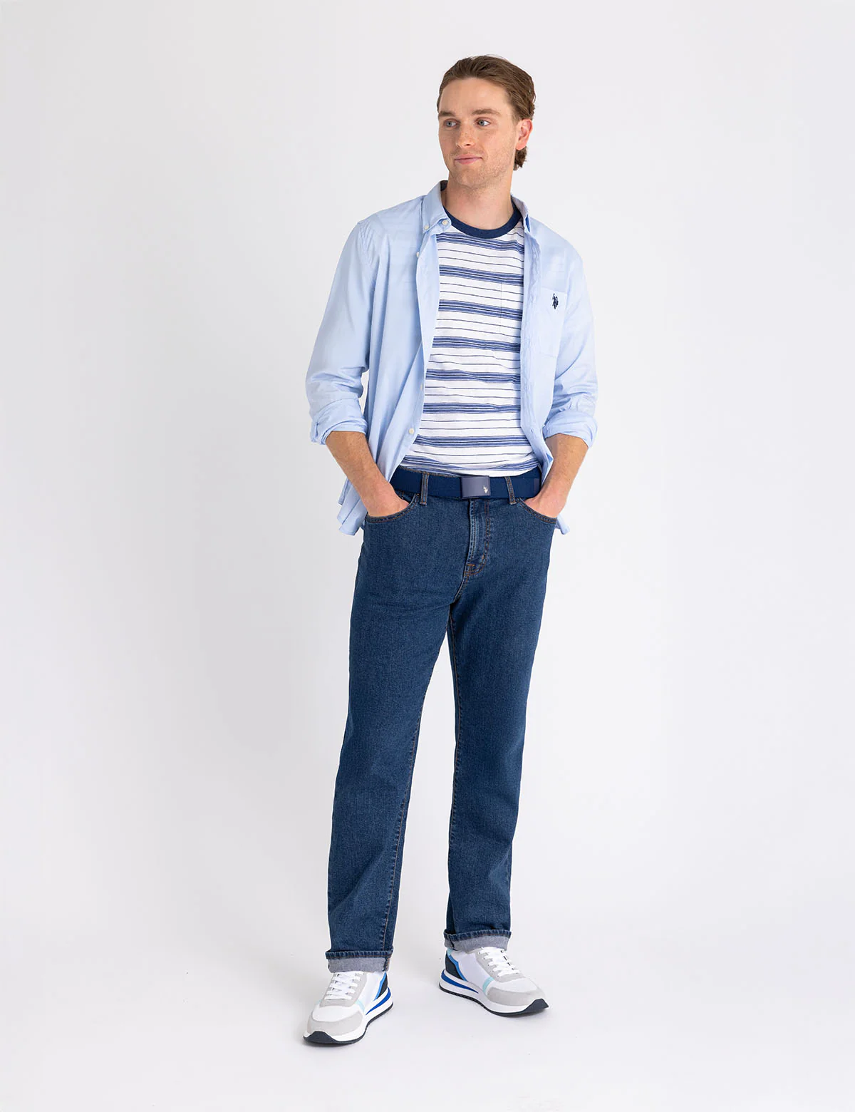 SOLID STRETCH POPLIN LONG SLEEVE SHIRT - Image 12