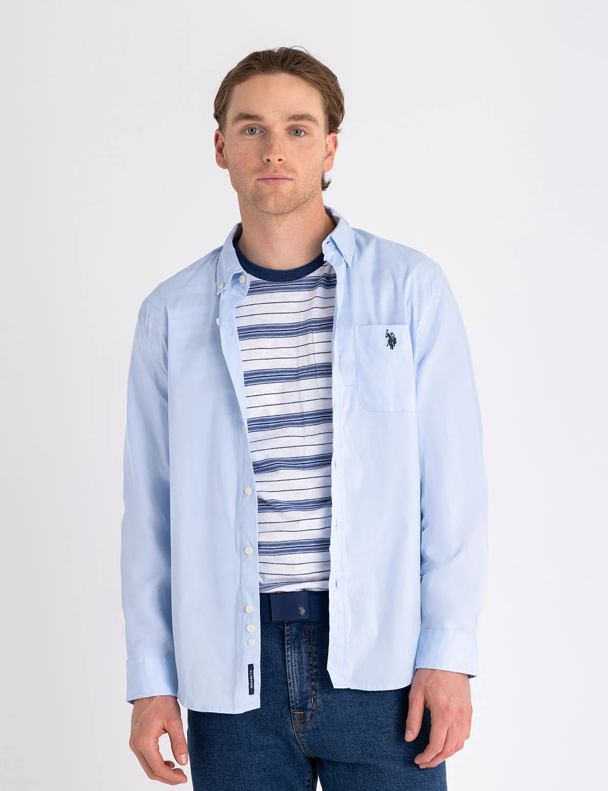 SOLID STRETCH POPLIN LONG SLEEVE SHIRT - Image 14