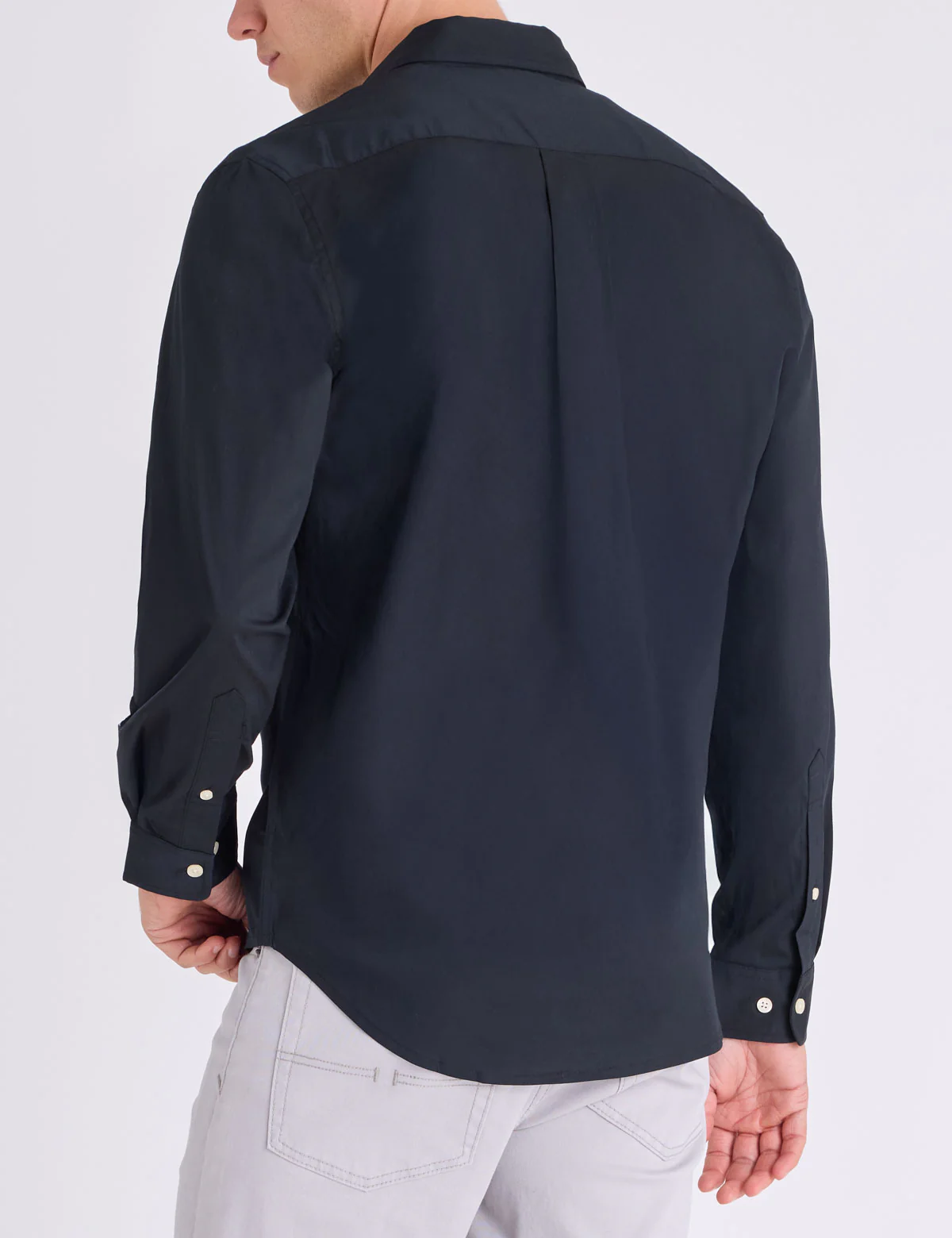 SOLID STRETCH POPLIN LONG SLEEVE SHIRT - Image 5