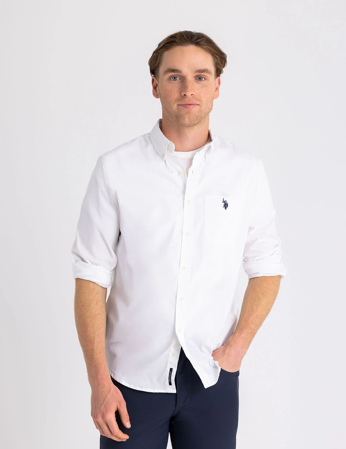 SOLID STRETCH POPLIN LONG SLEEVE SHIRT - Image 6