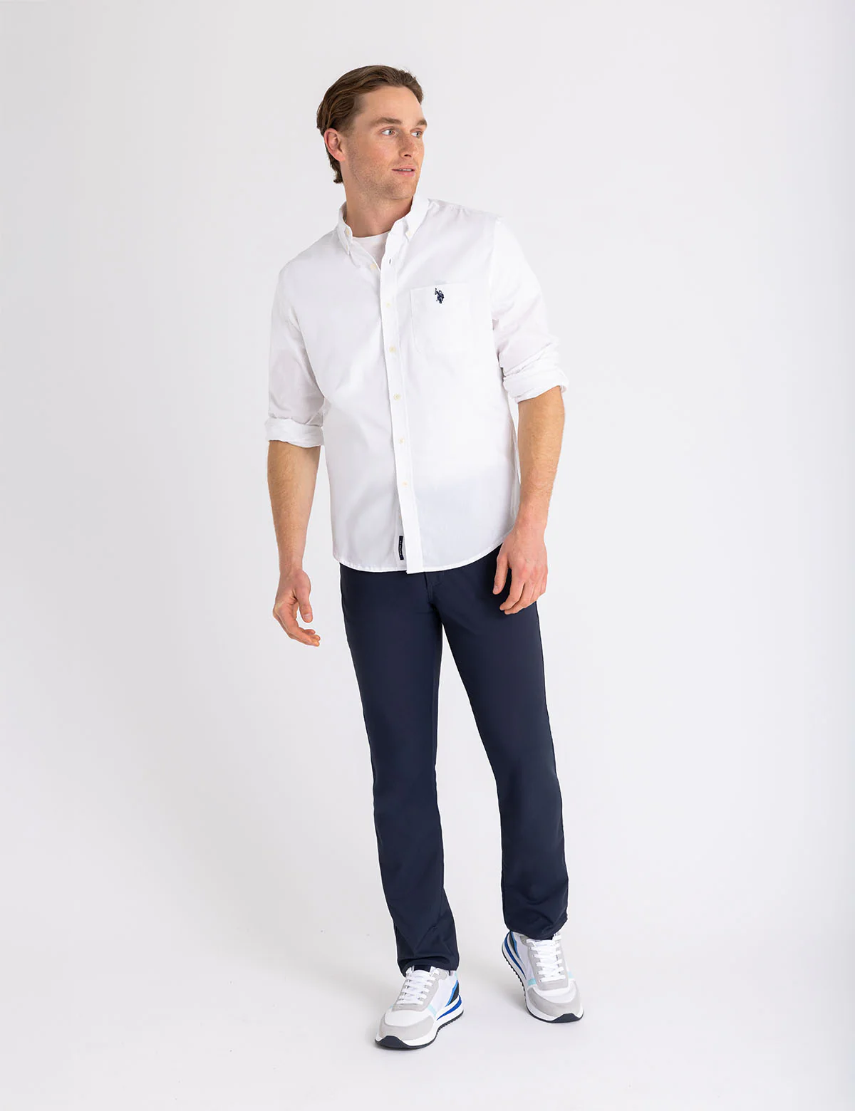 SOLID STRETCH POPLIN LONG SLEEVE SHIRT - Image 8