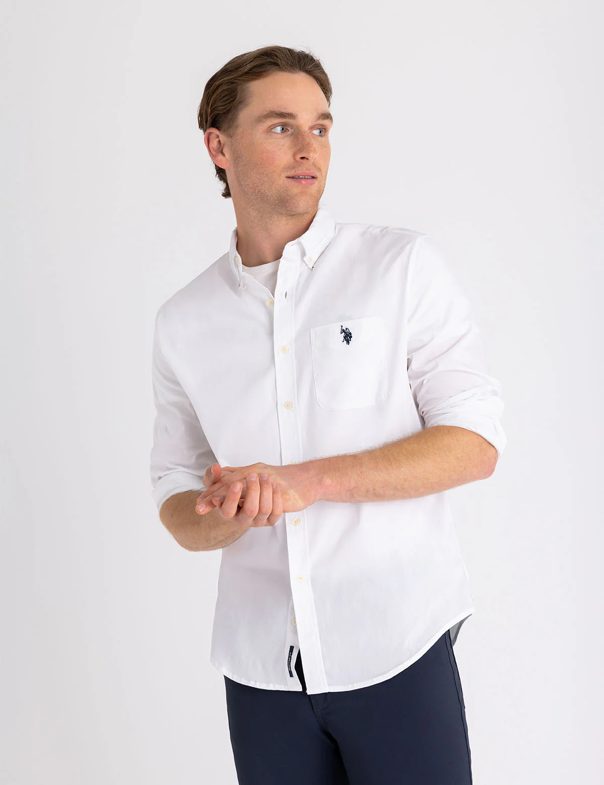 SOLID STRETCH POPLIN LONG SLEEVE SHIRT - Image 9